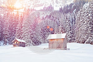 Austria alps winter landscape