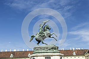 Austria, Archduke Karl memorial on Heldenplatz in the Hofburg