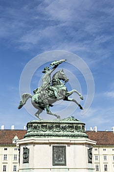 Austria, Archduke Karl memorial on Heldenplatz in the Hofburg