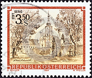 AUSTRIA - CIRCA 1984: A stamp printed in Austria shows Geras Monastery, circa 1984.