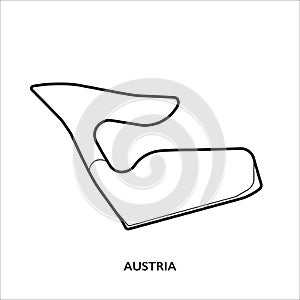 Austria circuit. Motorsport race track vector map