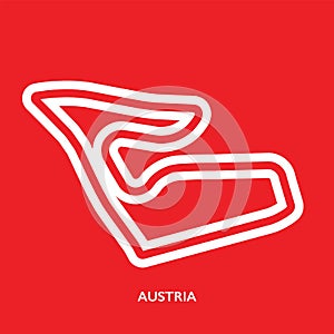 Austria circuit. Motorsport race track vector map