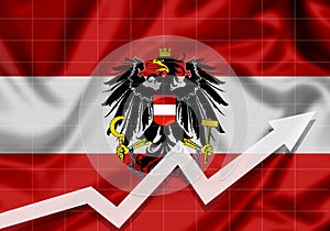 Austria EU flag with up arrow