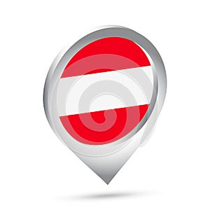 Austria flag 3d pin icon