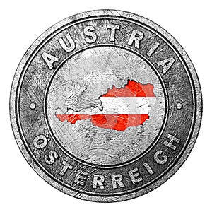 Austria Flag Button with Map