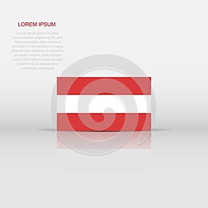 Austria flag icon in flat style. National sign vector illustration. Politic business concept