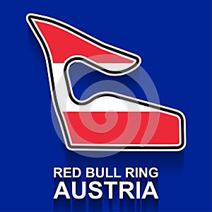 Austria grand prix race track for Formula 1 or F1 with flag