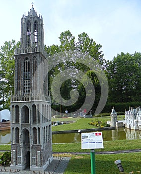 Austria, Klagenfurt, Minimundus, replica of the Dom Tower (Cathedral Tower), Utrecht, Netherlands,