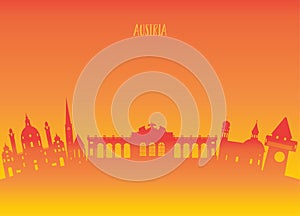Austria Landmark Global Travel And Journey paper background. Vector Design Template.used for your advertisement, book, banner, te