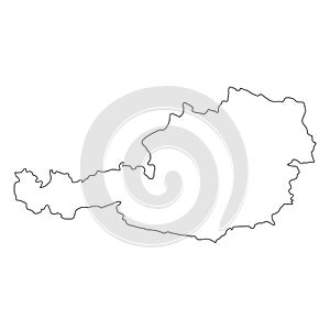 Austria linear map on a white background. Vector illustration