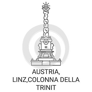 Austria, Linz,Colonna Della Trinit travel landmark vector illustration