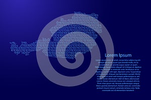 Austria map abstract schematic from blue ones and zeros binary d