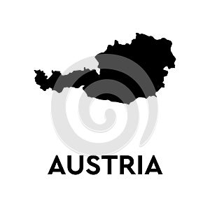 Austria map in black on a white background. Vector illustration
