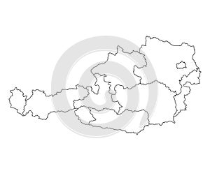 Austria map symbol shape, travel web flat concept icon symbol vector illustration