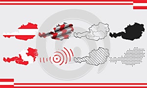Austria Map Vector Set