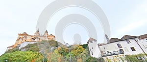 Austria Melk Benedictine Abbey along Rhine river and Danube river