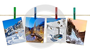 Austria mountains ski photography on clothespins