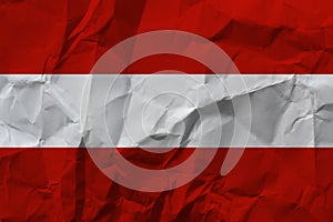 Austria national flag on crumpled paper