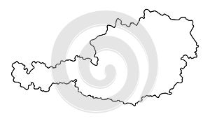Austria outline map vector illustration