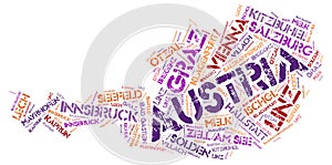 Austria top travel destinations word cloud