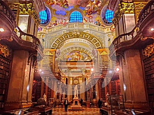 Austrian National Library interior in Vienna, Austria