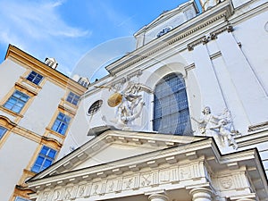 Austria Vienna city National Library along Rhine river and Danube river