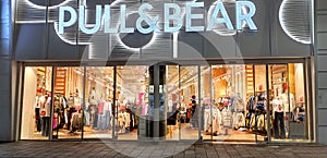 Austria, Vienna - January 9, 2023: Pull and Bear fashion store. Spanish clothing and accessories. Mannequins