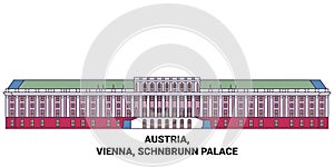 Austria, Vienna, Schnbrunn Palace travel landmark vector illustration