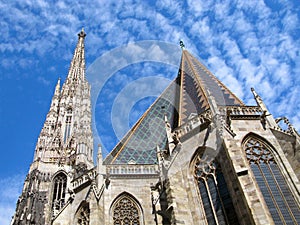 Austria, Vienna, St. Stephen`s Cathedral, Stephansdom, isolated on blue sky