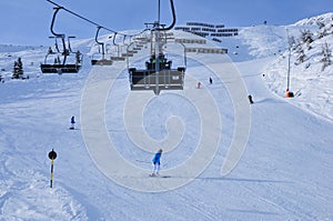 Austria: winter sport in SÃ¶lden snow mountains in the tyrolean