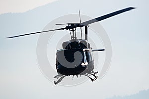 Austrian Air Force Bell-Agusta AB-212. Military transport helicopter at air base. Aviation and rotorcraft. Transport and