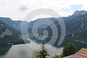 Austrian alp village by a lake