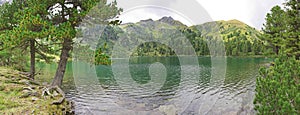 Austrian alpine lake panorama