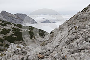 The austrian alps, Europe, in autumn fog