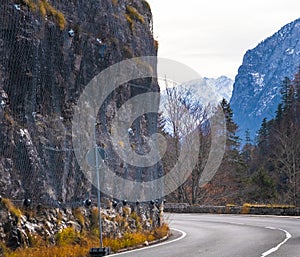 Austrian alps, Green meadows, alpine cottages and mountain peaks