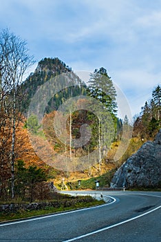 Austrian alps, Green meadows, alpine cottages and mountain peaks