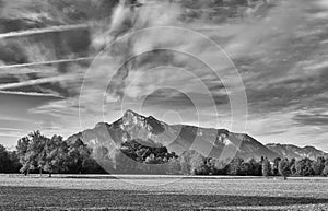 Austrian Alps under autumn dramatic sky