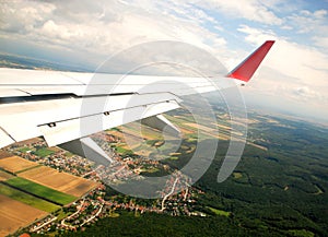 Austrian cultivated land seen from a plane