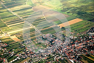Austrian cultivated land seen from a plane