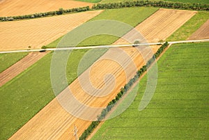 Austrian cultivated land seen from a plane