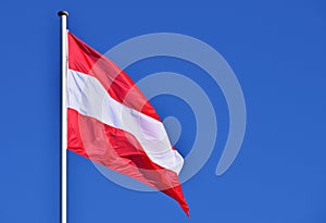 Austrian flag over the sky