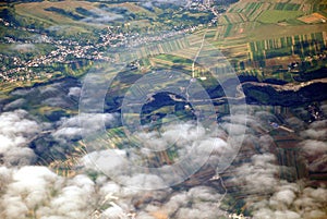 Austrian landscape seen from a plane