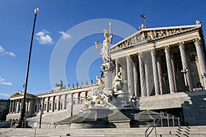 Austrian Parliament and Athena Fountain, Vienna