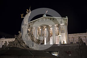 Austrian parliament and Pallas Athene Fountain