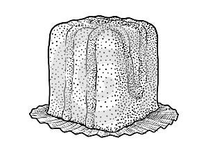 Austrian punch cake illustration, drawing, engraving, ink, line art, vector