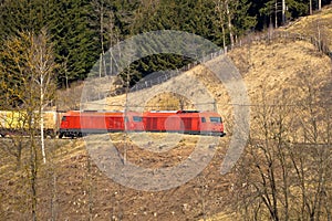 Austrian railways OBB train in nature