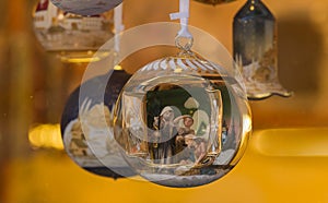 Christmas bauble with nativity scene