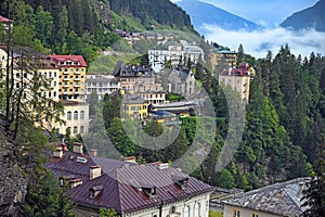 Austrian ski and spa resort Bad Gastein landscape in the morning summer season