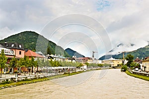 Austrian town Bad Ischl on the Traun river