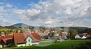 Austrian village Etzersdorf-Rollsdorf in the fall. Federal state Styria, Austria. photo